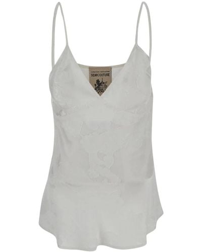 Semicouture Tops > sleeveless tops - Gris