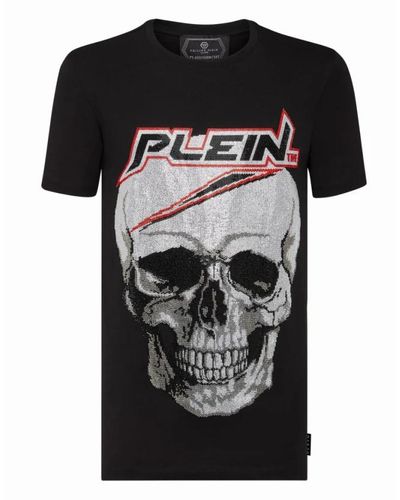 Philipp Plein T-shirt platino taglio roundck - Nero