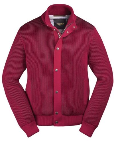 Moorer Knitwear > cardigans - Rouge