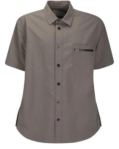 Sacai Short Sleeve Shirts - Grey