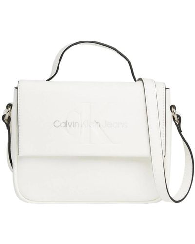 Calvin Klein Sculpted boxy flap borsa - Bianco