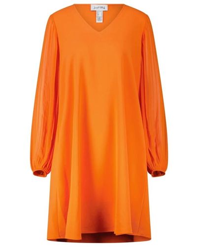 Joseph Ribkoff Vestido midi con mangas plisadas - Naranja