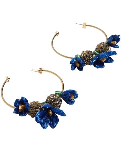 La DoubleJ Flora Hoops Earrings - Blau