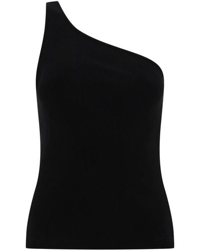 Givenchy Top asimétrico de algodón con detalle de cadena - Negro