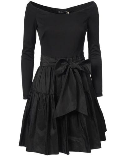 Ralph Lauren Elegantes kleid mit weitem ausschnitt - Schwarz