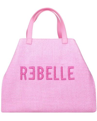 Rebelle Ashanti stroh handtasche sommermode - Pink