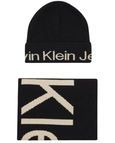Calvin Klein Set sciarpa e cappello - collezione noir - Nero