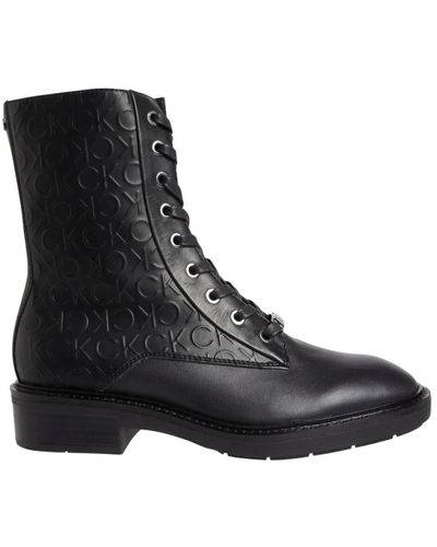 Calvin Klein Rubber sole combat boot - Negro