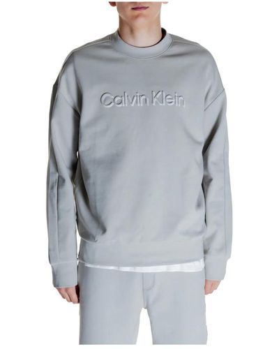 Calvin Klein Geprägter logo-sweatshirt-kollektion baumwolle polyester elasthan - Blau