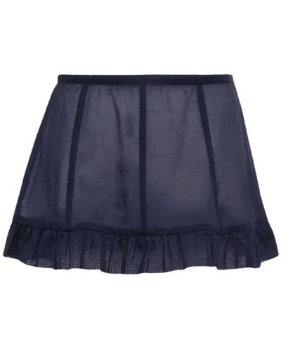 Paloma Wool Navy ruffle skirt - Blau