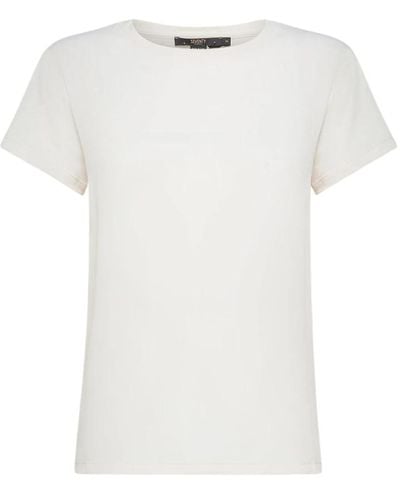 Seventy T-shirt girocollo in tessuto misto seta e jersey - Bianco
