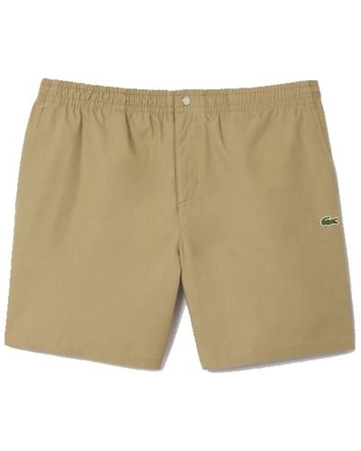 Lacoste Shorts in popeline di cotone relaxed fit - Neutro