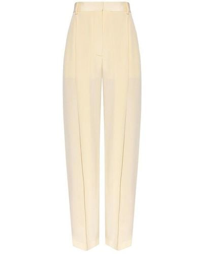 Victoria Beckham Pleated silk trousers - Natur