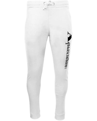 Aquascutum Baumwoll-solid-sweatpants mit elastischem bund - Weiß