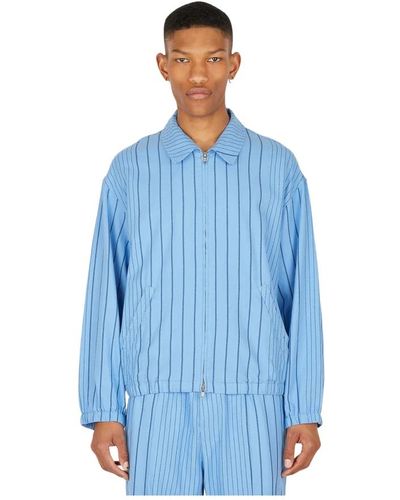 Noma T.D Pinstripe zip-up jacket - Blu