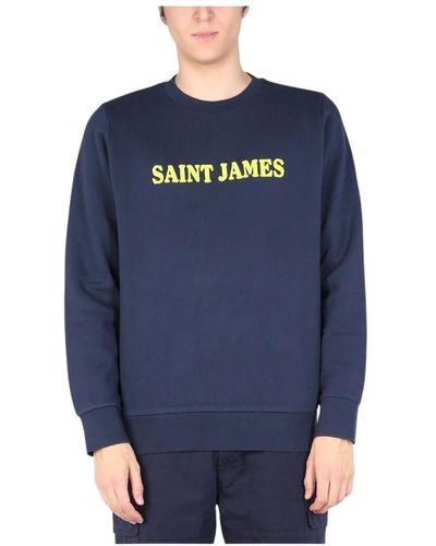 Saint James Sweat-shirt avec imprimé logo - Bleu