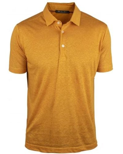Loro Piana Polo shirt in lino arancione - Metallizzato