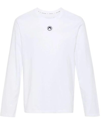 Marine Serre Bio-baumwoll t-shirt mit halbmond - Weiß