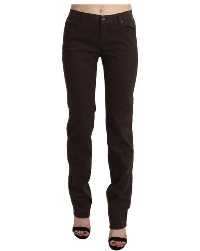 Ermanno Scervino Brown mid waist skinny slim trouser cotton jeans - Noir
