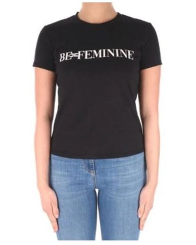Elisabetta Franchi T-shirt donna logo be feminine - Nero