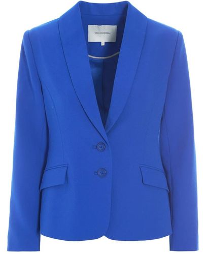 Dea Kudibal Elektrisch blauer blazer mit schalkragen,paisley frosch