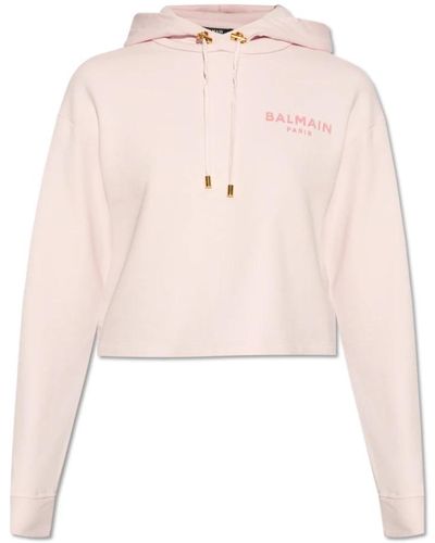 Balmain Sweatshirt mit logo - Pink