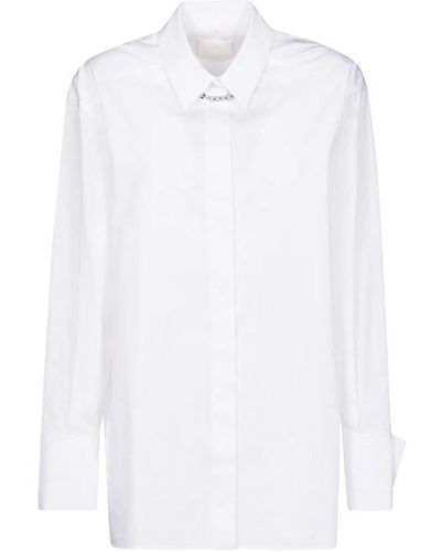 Givenchy Baumwollhemd mit frontketten-detail - Weiß