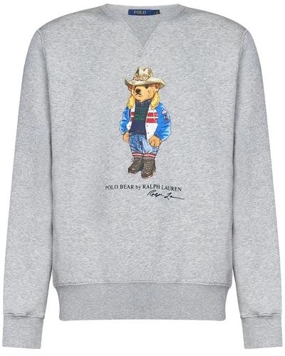 Ralph Lauren Vally Bear Sweatshirt Grey - Grigio