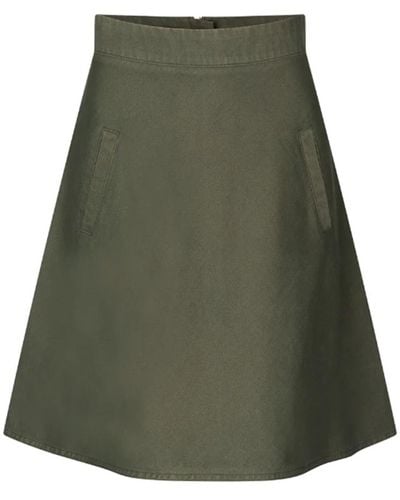 Mads Nørgaard Falda de denim elegante con cintura alta - Verde