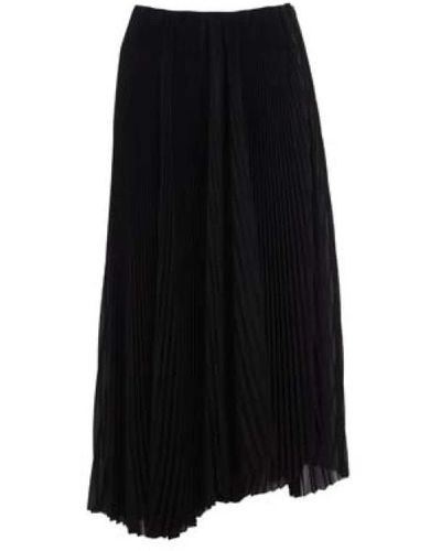 Balenciaga Falda midi plisada de georgette negra - Negro