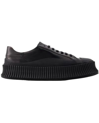 Jil Sander Sneakers in pelle nera - punta rotonda - Nero