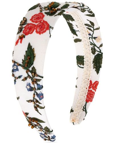 Erdem Headband with floral motif - Bianco