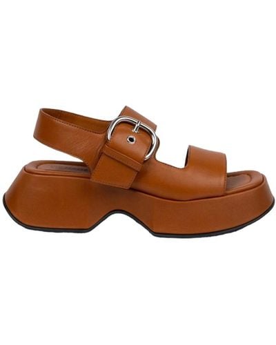Vic Matié Shoes > sandals > flat sandals - Marron