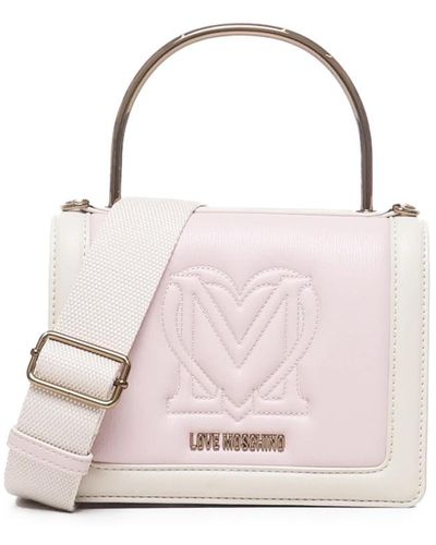 Love Moschino Monogramm mini tasche mit metallgriff - Pink