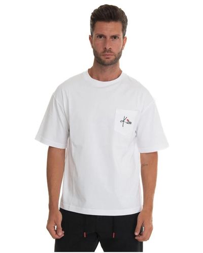 Kiton T-shirt logo tasca oversize - Bianco