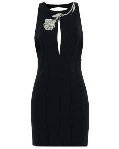 Blugirl Blumarine Vestido de crepé elástico con bordado - Negro
