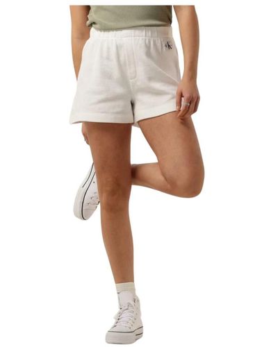 Calvin Klein Waffel shorts - Weiß