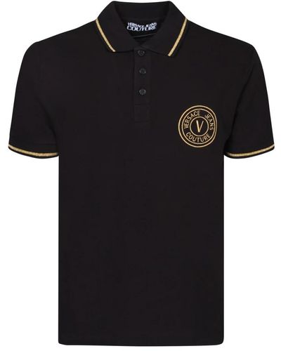 Versace Herren es Logo Polo Shirt - Schwarz