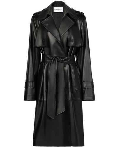 Nina Ricci Belted Coats - Black