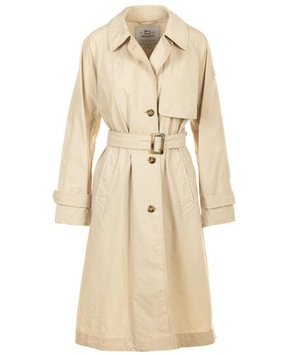 Woolrich Trench Coats - Natural