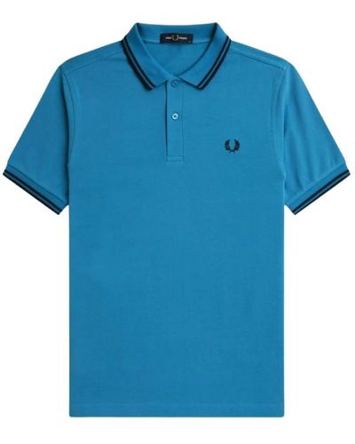 Fred Perry Polo-shirt mit doppelstreifen - Blau