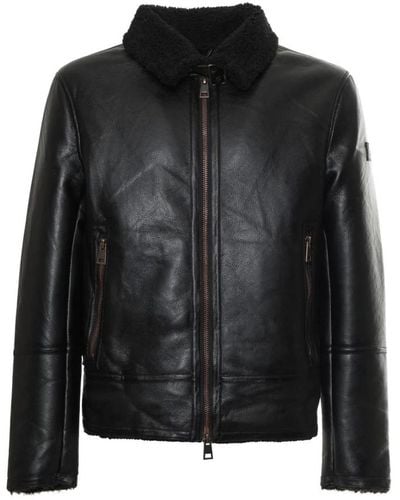 Alessandro Dell'acqua Jackets > leather jackets - Noir