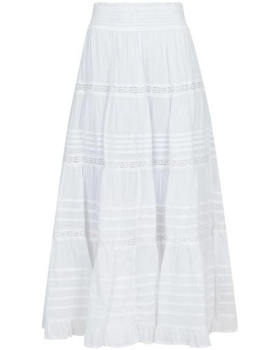 Neo Noir Maxi Skirts - White