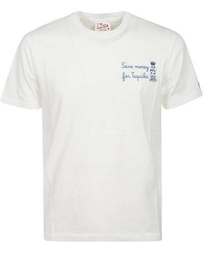 Mc2 Saint Barth Baumwoll t-shirt erhöhe lässigen stil - Weiß