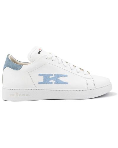 Kiton Leder-sneakers für männer - Weiß