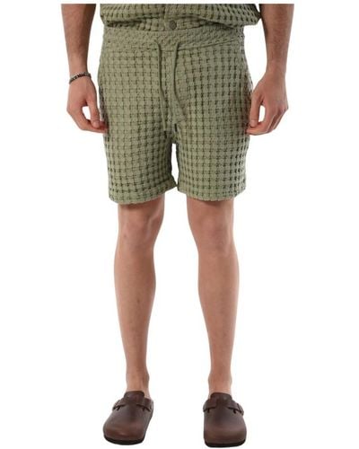 Oas Bermuda-shorts aus baumwolle mit kordelzug - Grün
