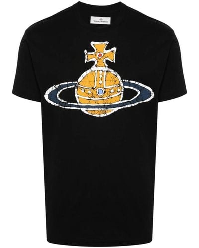Vivienne Westwood Schwarzes t-shirt mit signature orb logo print