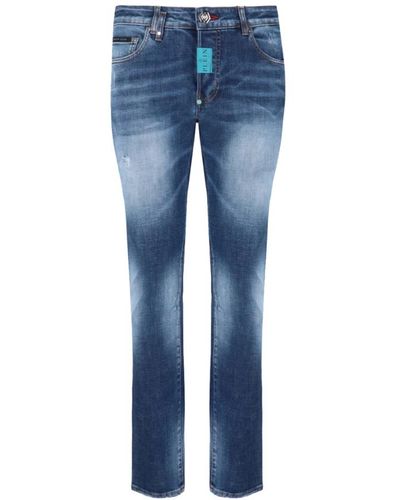 Philipp Plein Stylische denim jeans - Blau