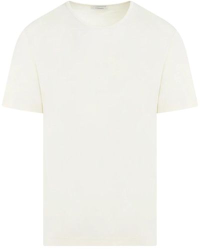 Lemaire Rib u neck t-shirt giallo arancione - Bianco