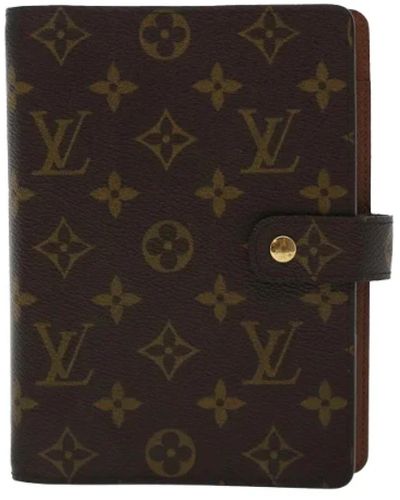 Louis Vuitton Agenda mm louis vuitton in tela marrone usata - Nero